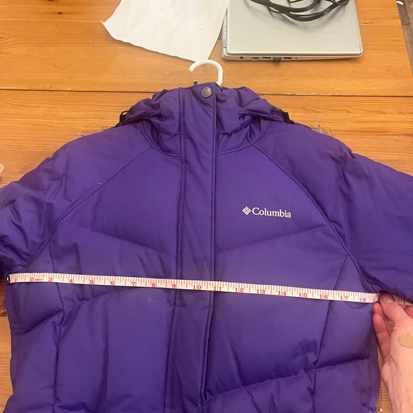 Vivid purple Columbia down Omni-heat jacket-small- removable hood- removable fur - Picture 12 of 14